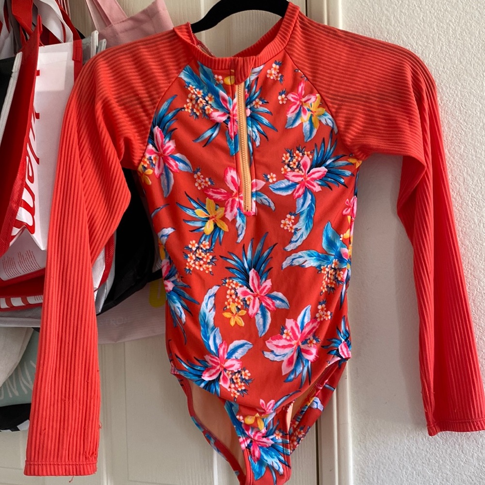 Girls One piece tropical swimsuit